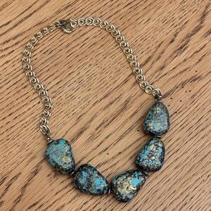 Gold and Turquoise Stone Necklace